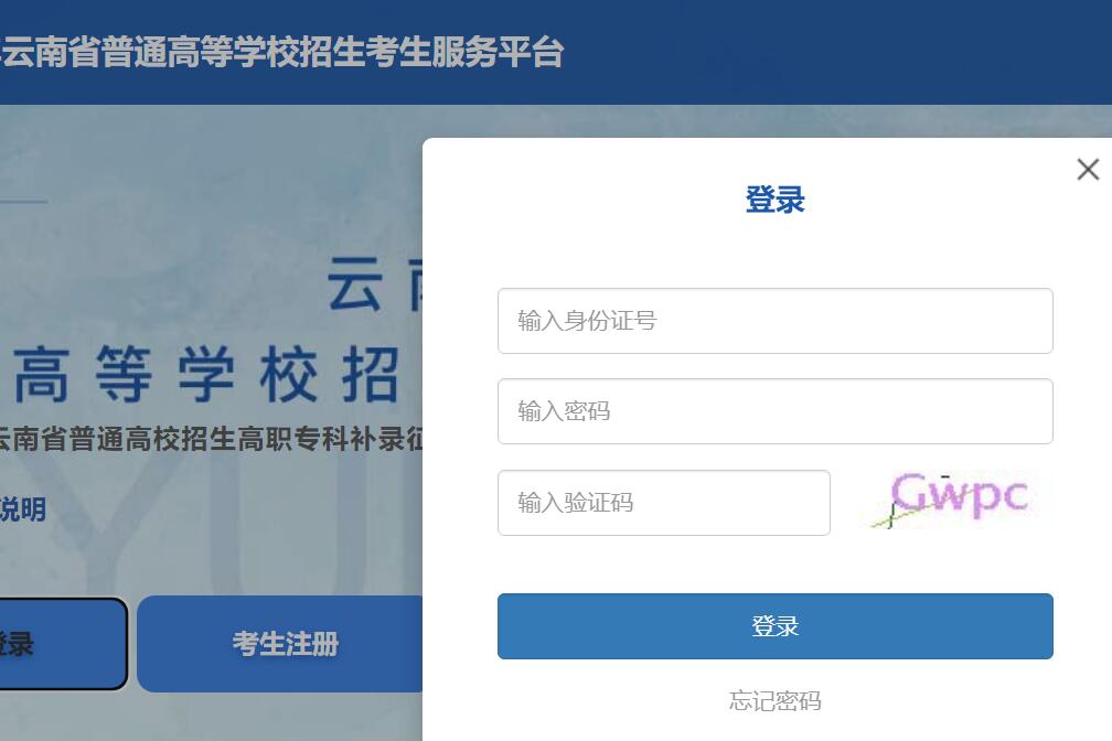 2024年云南省普通高等学校招生考生服务平台gk.ynzs.cn