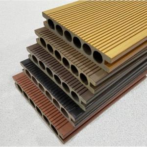 阳台塑木地板 花园户外圆孔塑木地板 实用免维护